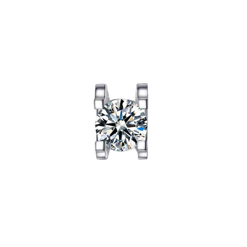 4 Prongs Platinum Lab Grown Diamond Pendant
