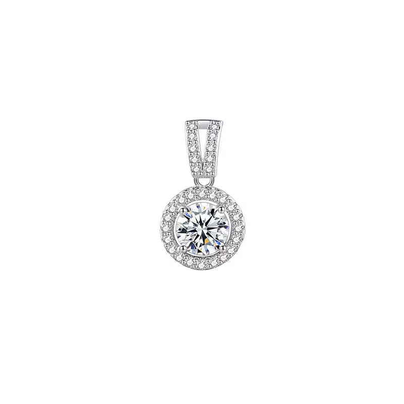 Classic Halo Solitaire Lab Diamond Pendant