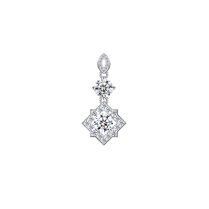 Geometric Star Two diamond Pendant 