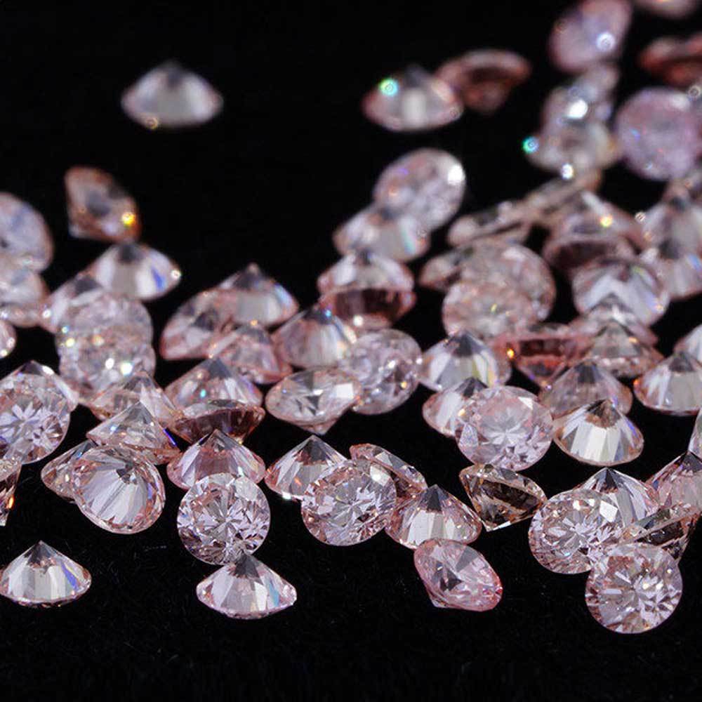 Round cut Pink hpht lab grown diamond