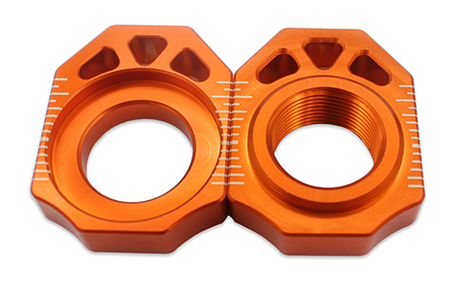 CNC Axle Blocks Chain Adjuster Compatible with KTM SX SXF XC XCF 125cc-450cc Orange 25MM