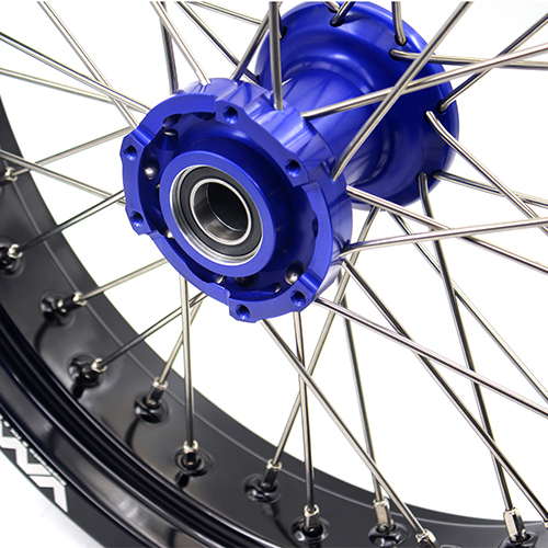 VMX 3.5/5.0 Motorcycle Supermoto Wheels Set Fit TM EN MX 2015-2024 Blue Hub Black Rim