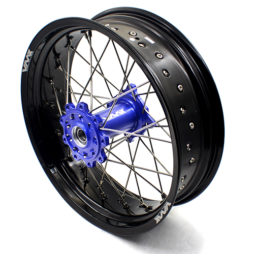 VMX 3.5/5.0 Motorcycle Supermoto Wheels Set Fit TM EN MX 2015-2024 Blue Hub Black Rim