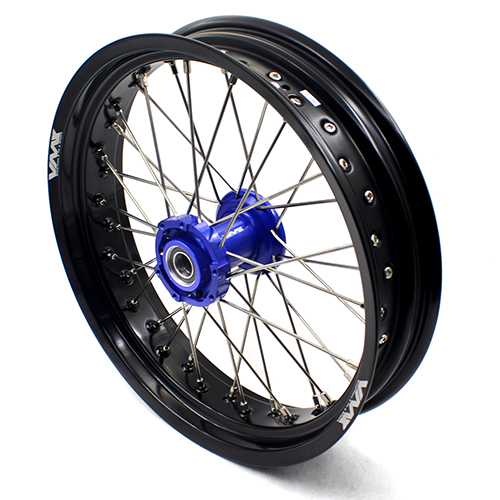 VMX 3.5/5.0 Motorcycle Supermoto Wheels Set Fit TM EN MX 2015-2024 Blue Hub Black Rim