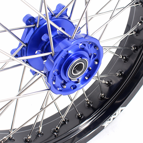 VMX 3.5/5.0 Motorcycle Supermoto Wheels Rim Set Fit YAMAHA WR250F WR450F 2003-2018 Blue Hub