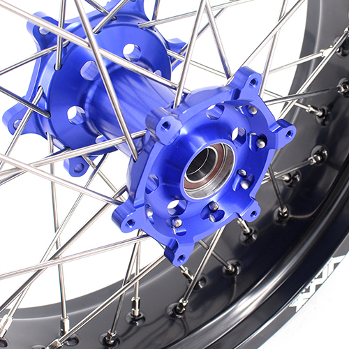 VMX 3.5/5.0 Motorcycle Supermoto Wheels Rim Set Fit YAMAHA WR250F WR450F 2003-2018 Blue Hub