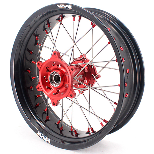 VMX 3.5/5.0 Motorcycle Supermoto Wheel Rim Fit HUSQVARNA TE/TC/TXC/SMR 2001-2011 Red Nipple