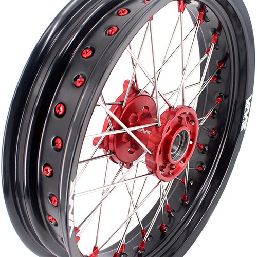 VMX 3.5/5.0 Motorcycle Supermoto Wheel Rim Fit HUSQVARNA TE/TC/TXC/SMR 2001-2011 Red Nipple