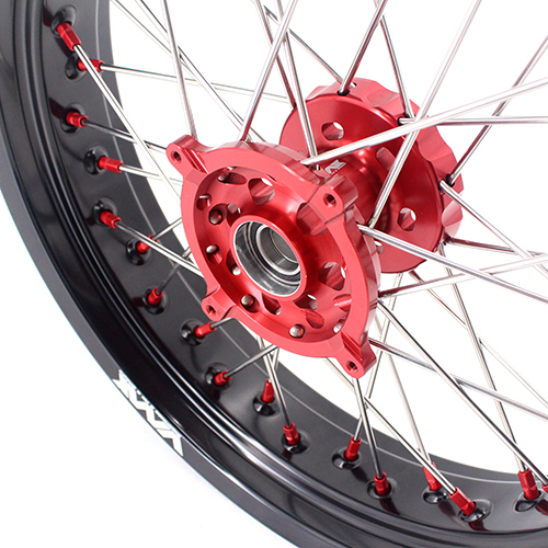 VMX 3.5/5.0 Motorcycle Supermoto Wheel Rim Fit HUSQVARNA TE/TC/TXC/SMR 2001-2011 Red Nipple