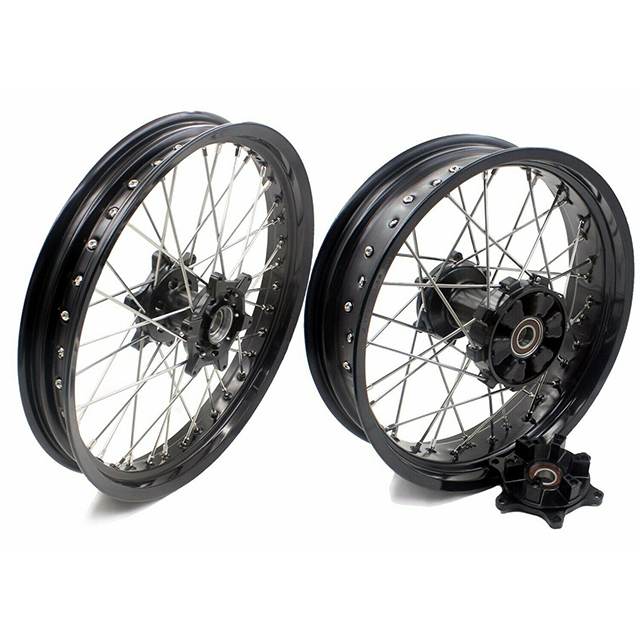 VMX 2.5*19"/4.25*17" Supermoto Cush Drive Wheel Set Compatible with KTM950/990 Black