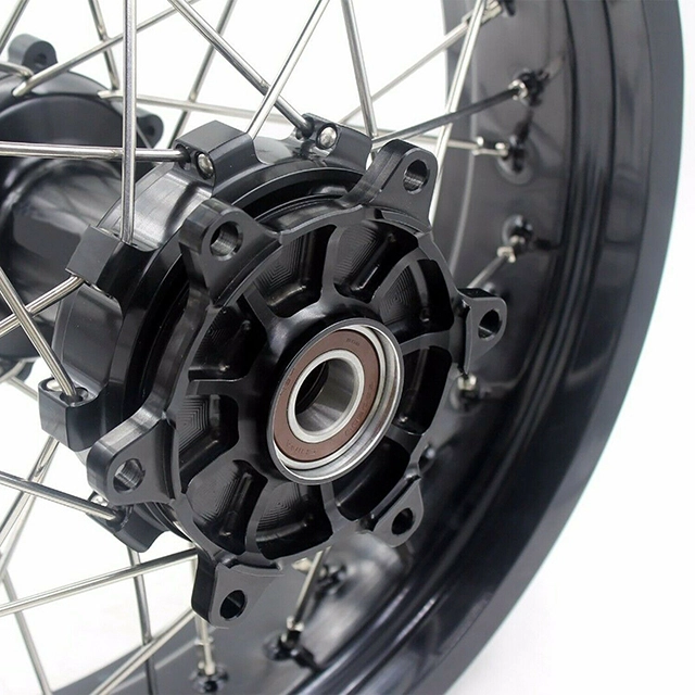 VMX 2.5*19"/4.25*17" Supermoto Cush Drive Wheel Set Compatible with KTM950/990 Black