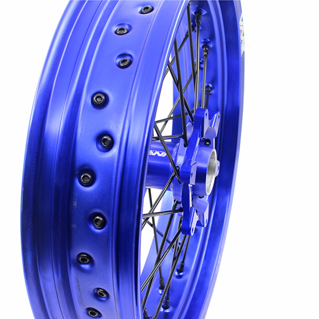 VMX 3.5/5.0 Motorcycle Supermoto Wheels Set Fit KTM SX EXC 400 530 Blue Rim Black Spoke
