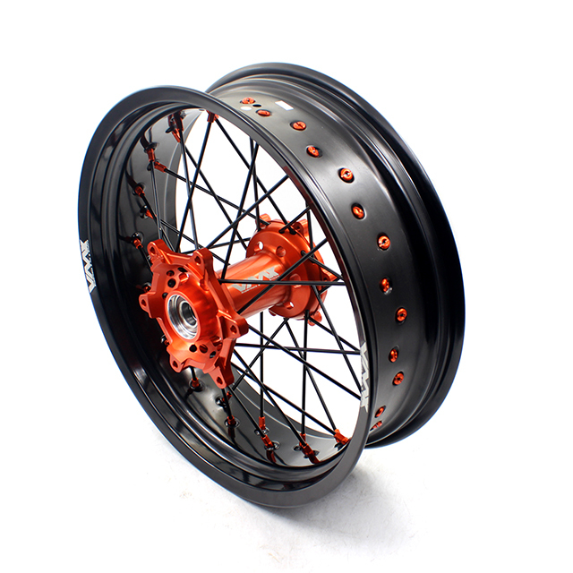 VMX 3.5/5.0 Motorcycle Supermoto Wheel Set Fit KTM SX-F EXC XC-F 2003-2024 Orange/Black