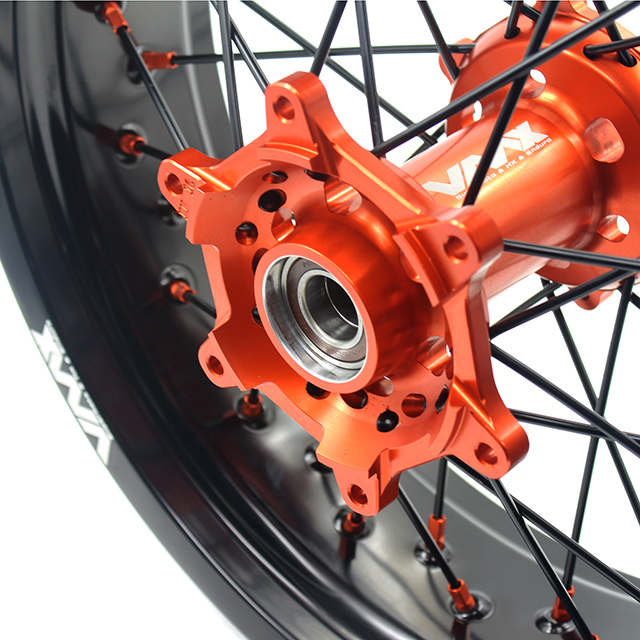 VMX 3.5/5.0 Motorcycle Supermoto Wheel Set Fit KTM SX-F EXC XC-F 2003-2024 Orange/Black