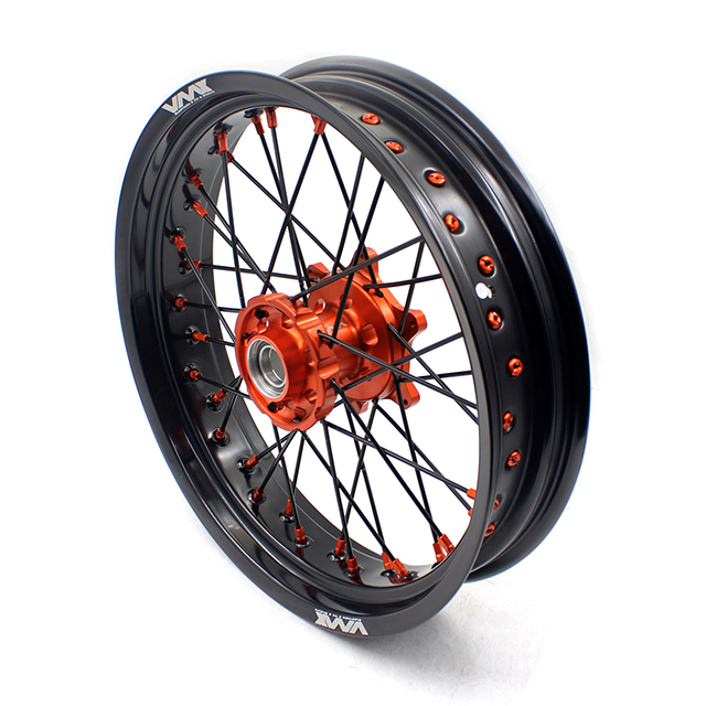 VMX 3.5/5.0 Motorcycle Supermoto Wheel Set Fit KTM SX-F EXC XC-F 2003-2024 Orange/Black