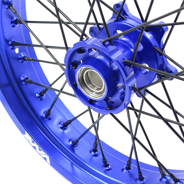 VMX 3.5/5.0 Motorcycle Supermoto Wheels Set Fit KTM SX EXC 400 530 Blue Rim Black Spoke
