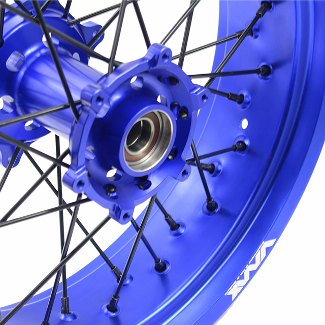 VMX 3.5/5.0 Motorcycle Supermoto Wheels Set Fit KTM SX EXC 400 530 Blue Rim Black Spoke
