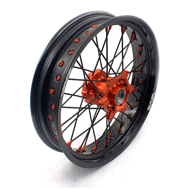 VMX 3.5/5.0 Motorcycle Supermoto Wheel Set Fit KTM SX-F EXC XC-F 2003-2024 Orange/Black