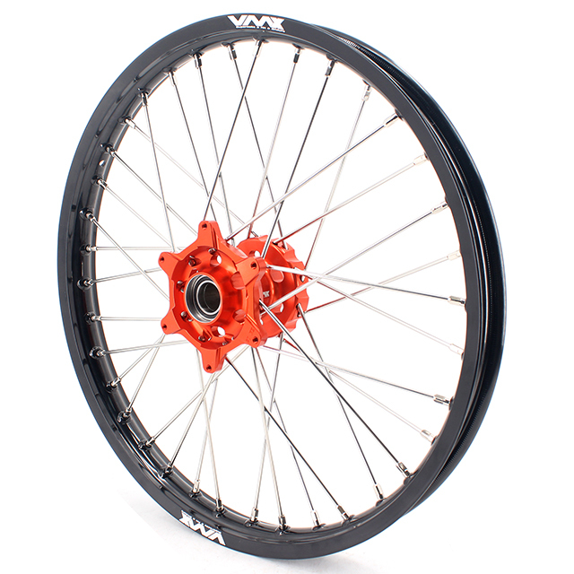VMX 21/18 Enduro Racing Cush Drive Wheel Compatible with KTM EXC-F 250 2003-2024 Orange Hub