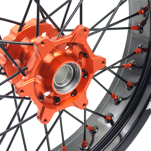 VMX 3.5/5.0 Motorcycle Supermoto Wheel Set Fit KTM SX-F EXC XC-F 2003-2024 Orange/Black