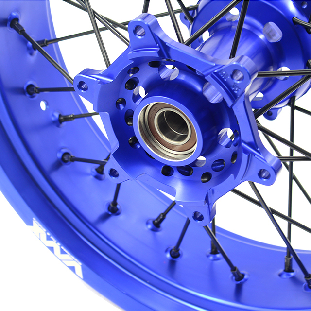 VMX 3.5/5.0 Motorcycle Supermoto Wheels Set Fit KTM SX EXC 400 530 Blue Rim Black Spoke