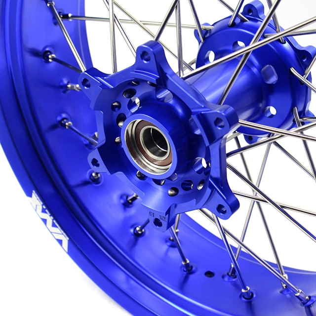 VMX 3.5/5.0 Motorcycle Supermoto Street Stunt Wheels Rim Set Fit HUSABERG FE FC 2004-2014 Blue Rim