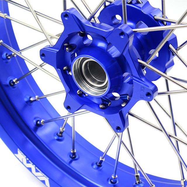 VMX 3.5/5.0 Motorcycle Supermoto Street Stunt Wheels Rim Set Fit HUSABERG FE FC 2004-2014 Blue Rim