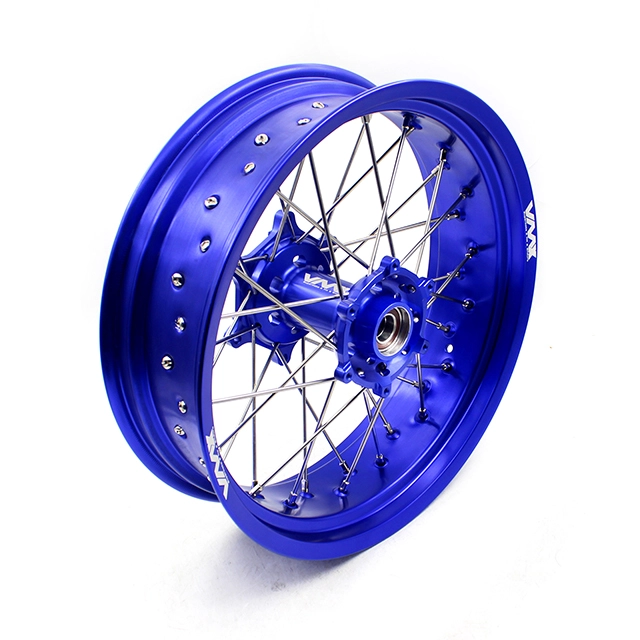 VMX 3.5/5.0 Motorcycle Supermoto Street Stunt Wheels Rim Set Fit HUSABERG FE FC 2004-2014 Blue Rim