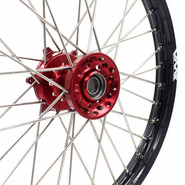 VMX 21/18 Enduro Wheels Fit GAS GAS Enduro Bike 2018-2020 Fit Rieju 2021-2022 Red Hub Black Rim