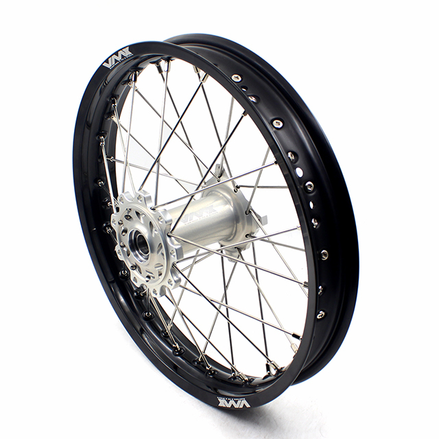 VMX 21/18 Enduro Wheels Rims Set Fit TM TN MX Bike 125-530 2015-2024 Silver Hub