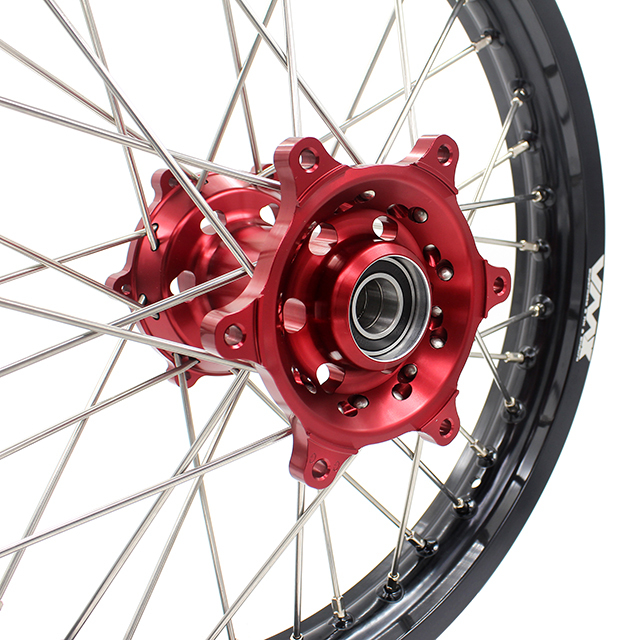 VMX 21/18 Enduro Wheels Fit GAS GAS Enduro Bike 2018-2020 Fit Rieju 2021-2022 Red Hub Black Rim