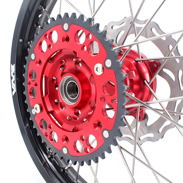 VMX 21/19 MX Off-road Wheel Set Fit HONDA CRF250R 2004-2013 CRF450R Red Hub With Disc