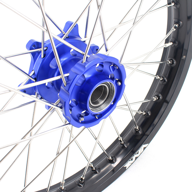 VMX 1.85*19"/2.15*19"  Flat Track Wheels Set Compatible with KTM EXC XCW SX   Blue Hub