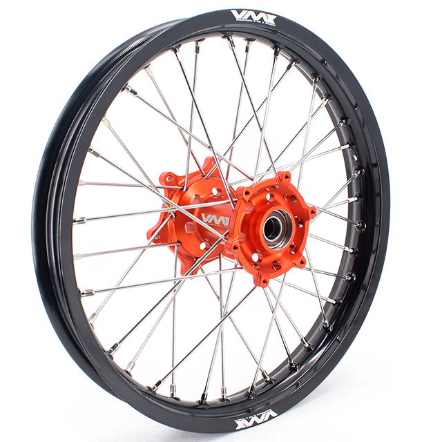 VMX 1.85*19"/2.15*19"  Flat Track Wheels Rims Set Compatible with KTM EXC XCF 2003-2022 Orange Hub