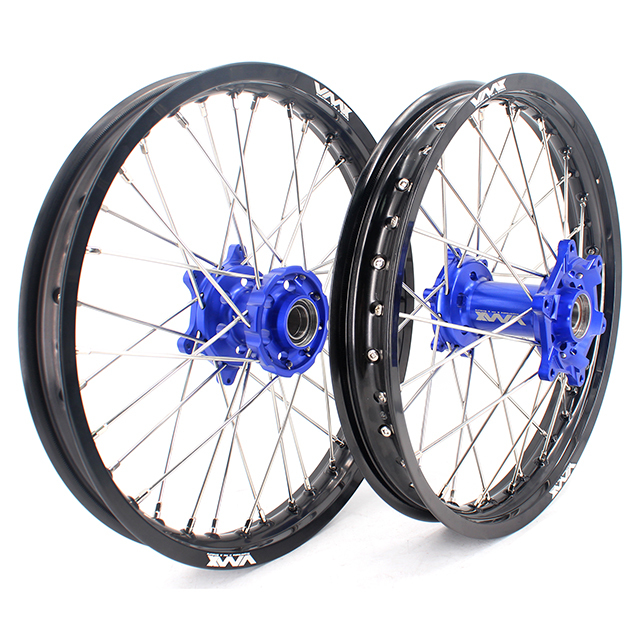 VMX 1.85*19"/2.15*19"  Flat Track Wheels Set Compatible with KTM EXC XCW SX   Blue Hub