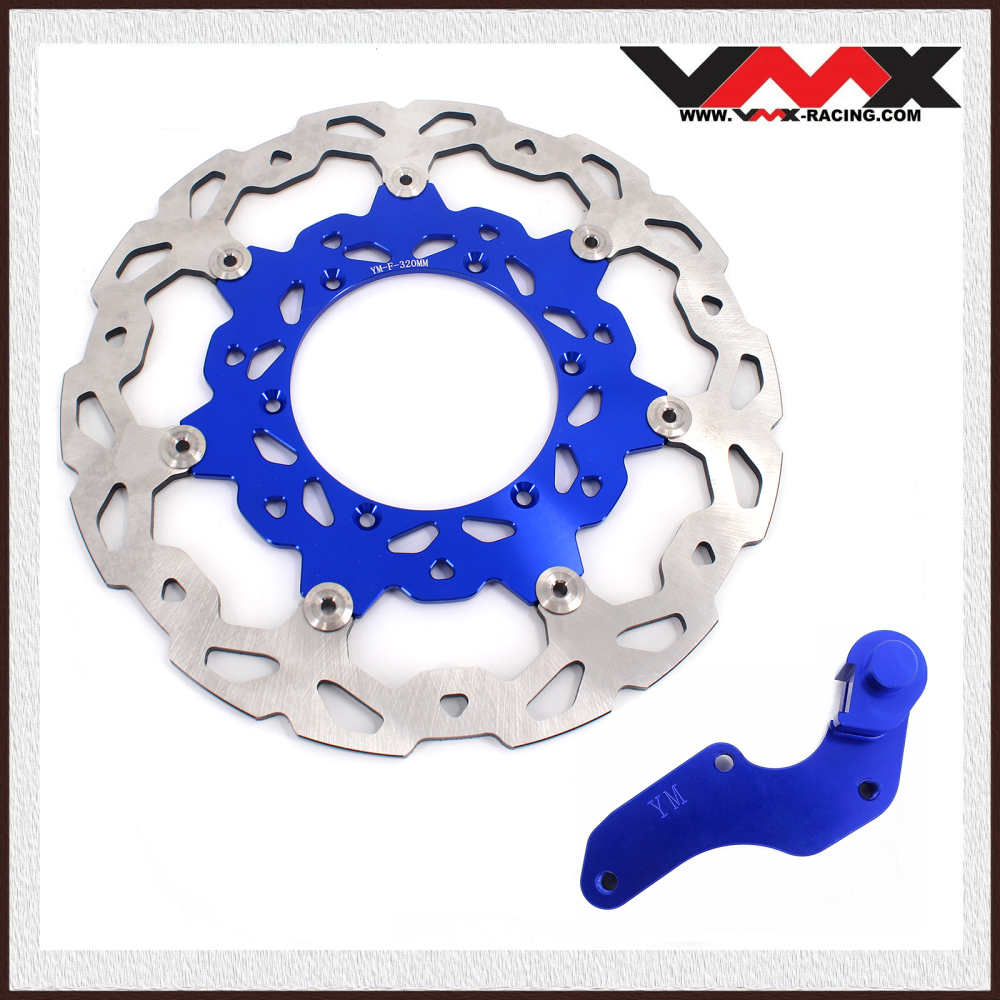 320MM Oversize Front Brake Disc Rotors Adapter Fit YAMAHA Blue YM Model