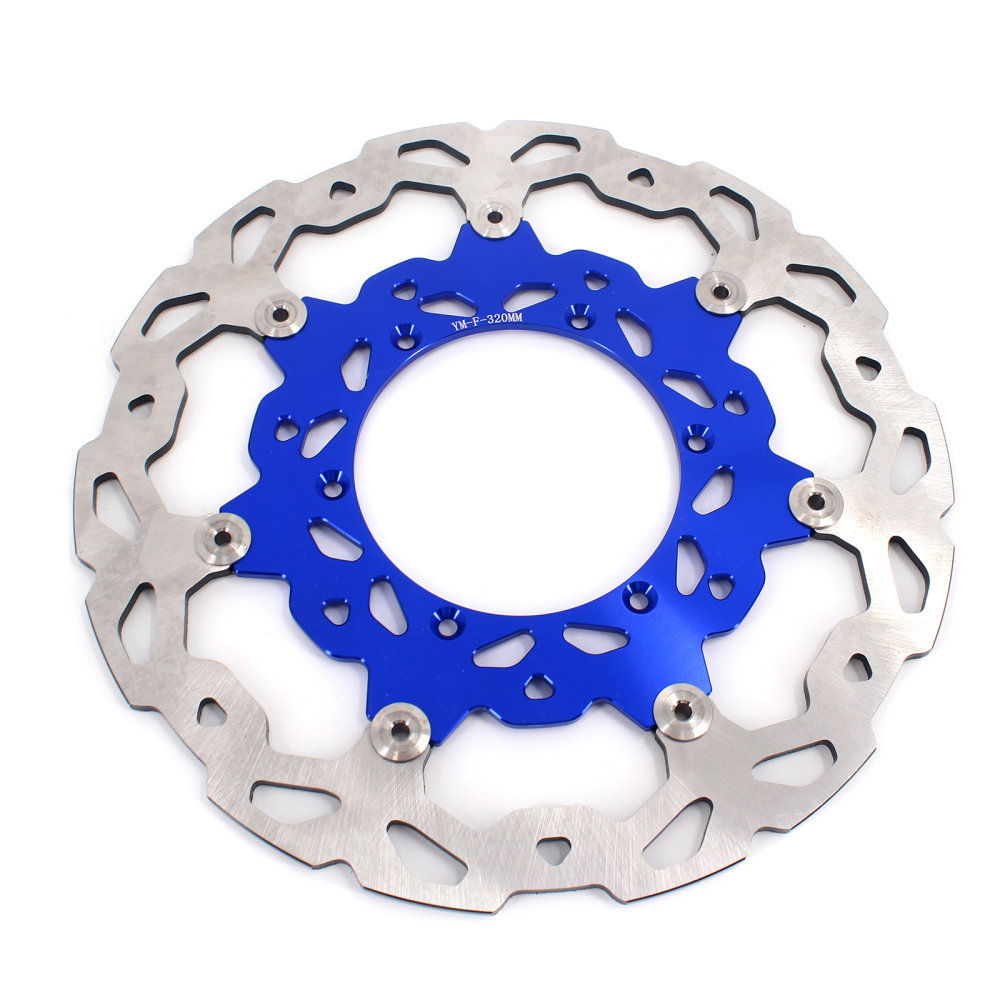 320MM Oversize Front Brake Disc Rotors Adapter Fit YAMAHA Blue YM Model