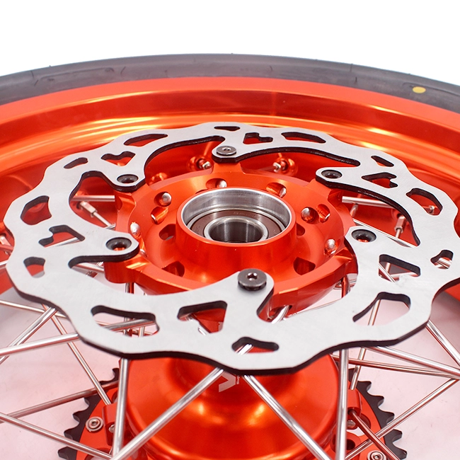 VMX 3.5/5.0 Motorcycle Supermoto Cush Drive Wheels CST Tire Fit KTM690 SMC Orange Rim