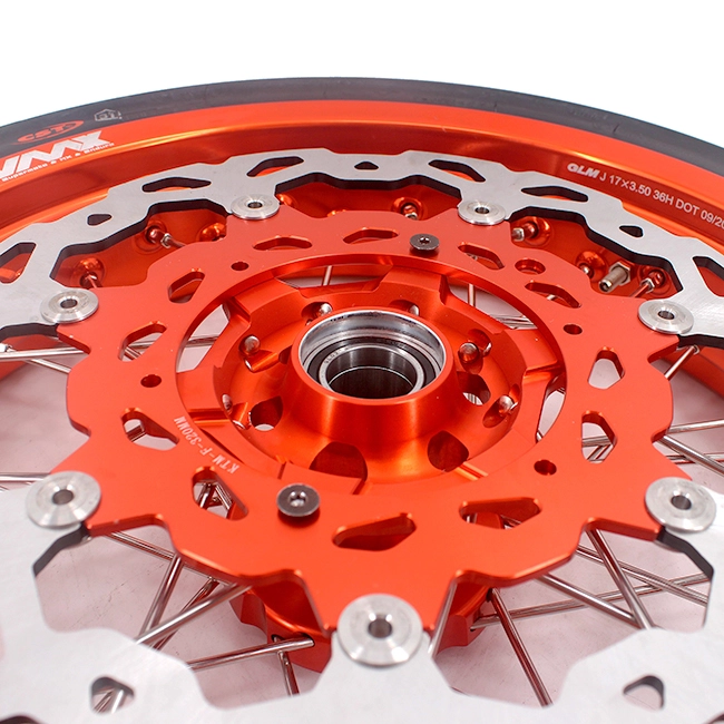 VMX 3.5/5.0 Motorcycle Supermoto Cush Drive Wheels CST Tire Fit KTM690 SMC Orange Rim