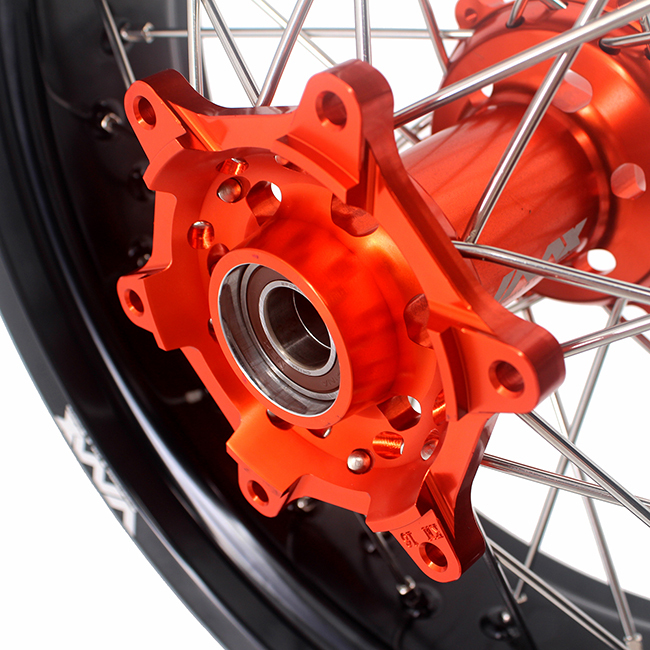 VMX 3.5/5.0 Motorcycle Supermoto Wheel Rim Set Compatible with KTM SX-F EXC-R Orange Hub