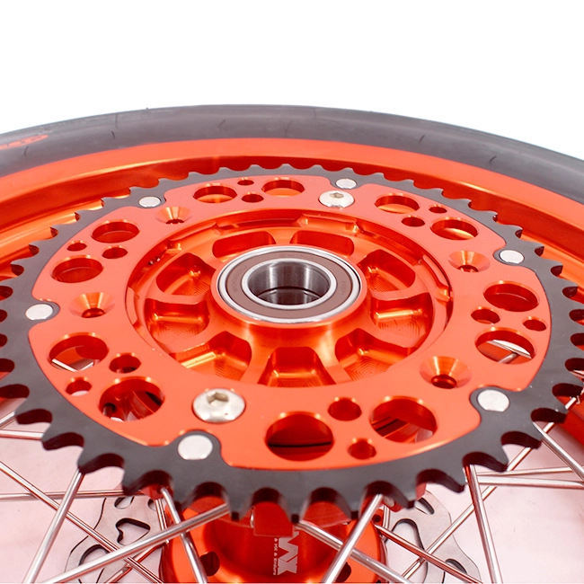 VMX 3.5/5.0 Motorcycle Supermoto Cush Drive Wheels CST Tire Fit KTM690 SMC Orange Rim