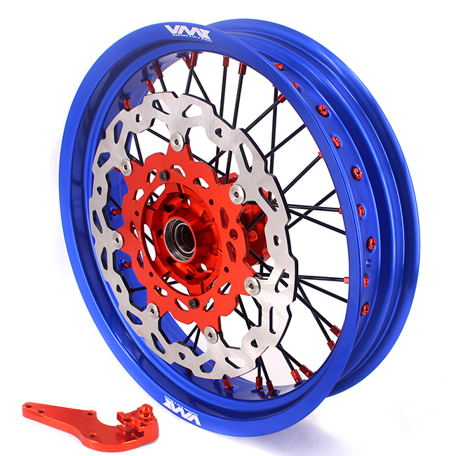 VMX 3.5/5.0 Motorcycle Supermoto Wheels Disc Fit KTM EXC SX-F 250 350 Orange Nipple Blue Rim
