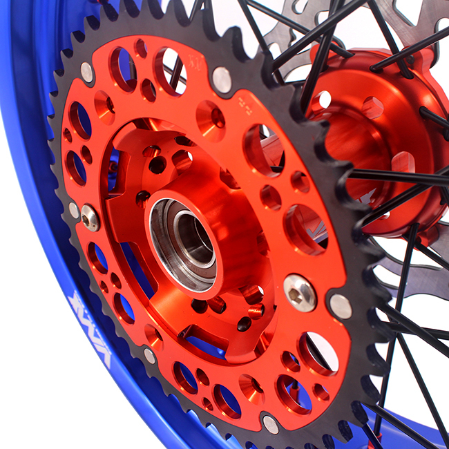 VMX 3.5/5.0 Motorcycle Supermoto Wheels Disc Fit KTM EXC SX-F 250 350 Orange Nipple Blue Rim
