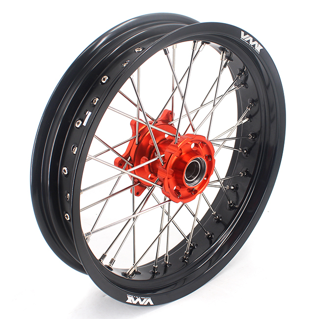 VMX 3.5/5.0 Motorcycle Supermoto Wheel Rim Set Compatible with KTM SX-F EXC-R Orange Hub
