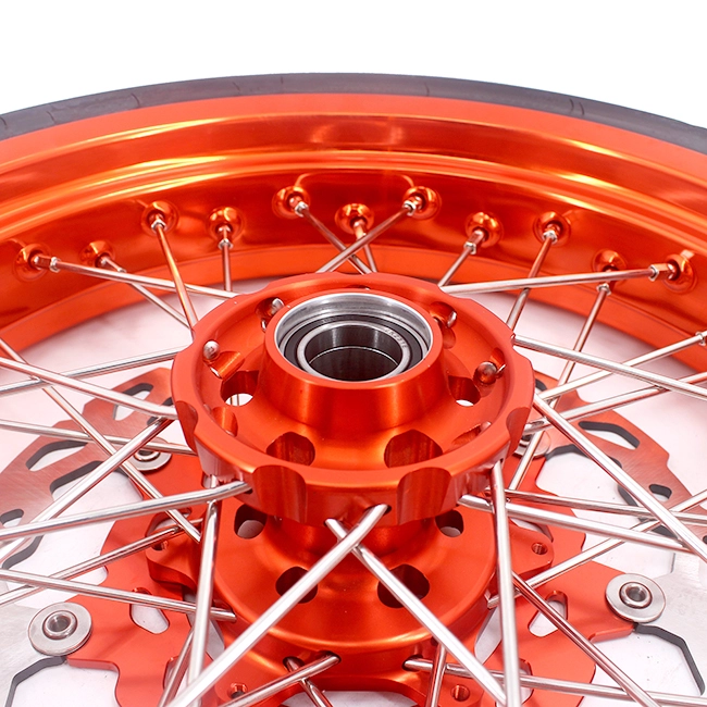 VMX 3.5/5.0 Motorcycle Supermoto Cush Drive Wheels CST Tire Fit KTM690 SMC Orange Rim