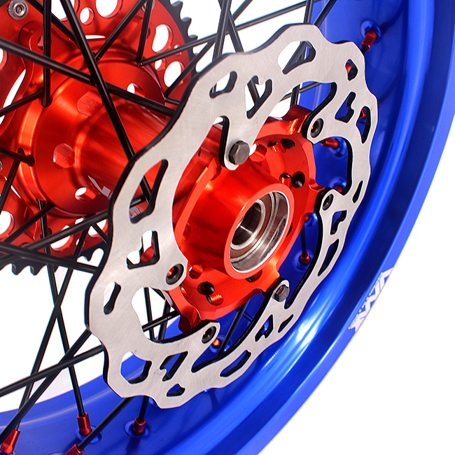 VMX 3.5/5.0 Motorcycle Supermoto Wheels Disc Fit KTM EXC SX-F 250 350 Orange Nipple Blue Rim