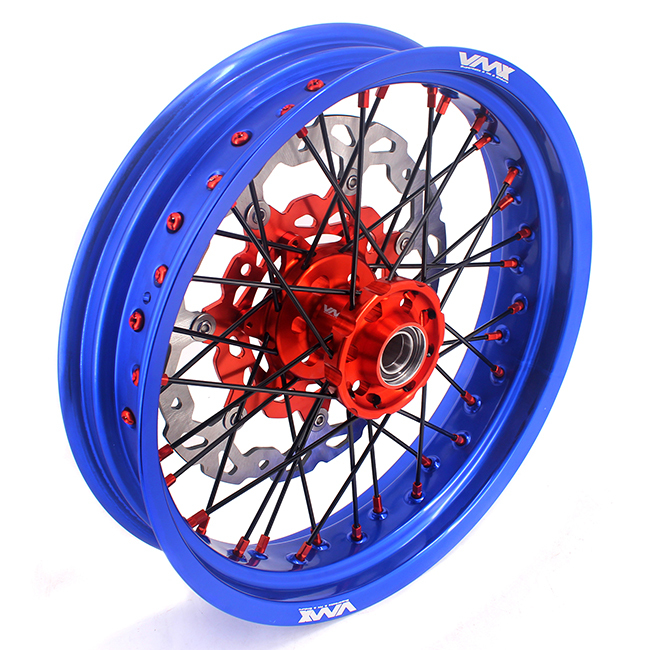 VMX 3.5/5.0 Motorcycle Supermoto Wheels Disc Fit KTM EXC SX-F 250 350 Orange Nipple Blue Rim