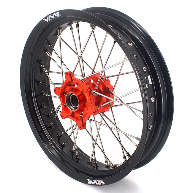 VMX 3.5/5.0 Motorcycle Supermoto Wheel Rim Set Compatible with KTM SX-F EXC-R Orange Hub