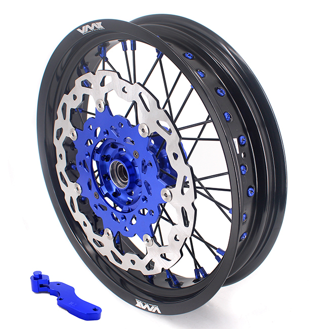 VMX 3.5/5.0 Motorcycle Supermoto Wheels Fit YAMAHA YZ250F YZ450F YZ125 YZ250 Blue/Black