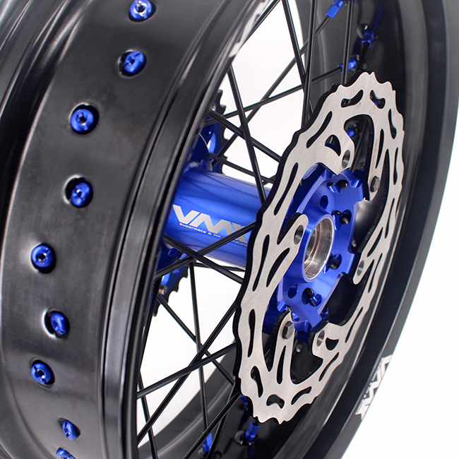 VMX 3.5/5.0 Motorcycle Supermoto Wheels Fit YAMAHA YZ250F YZ450F YZ125 YZ250 Blue/Black